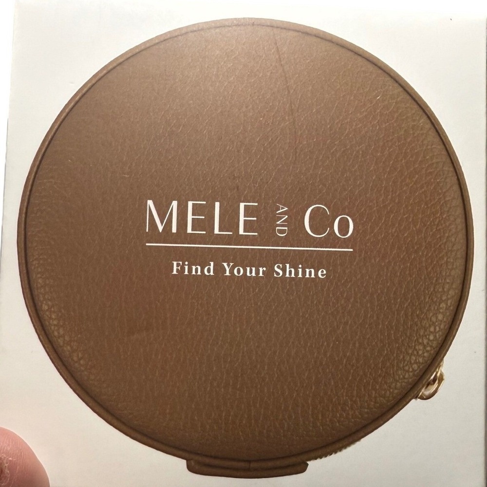 Mele & Co Passage Travel Jewelry Case Tan‎ Brown Round Organizer 1202 NIB